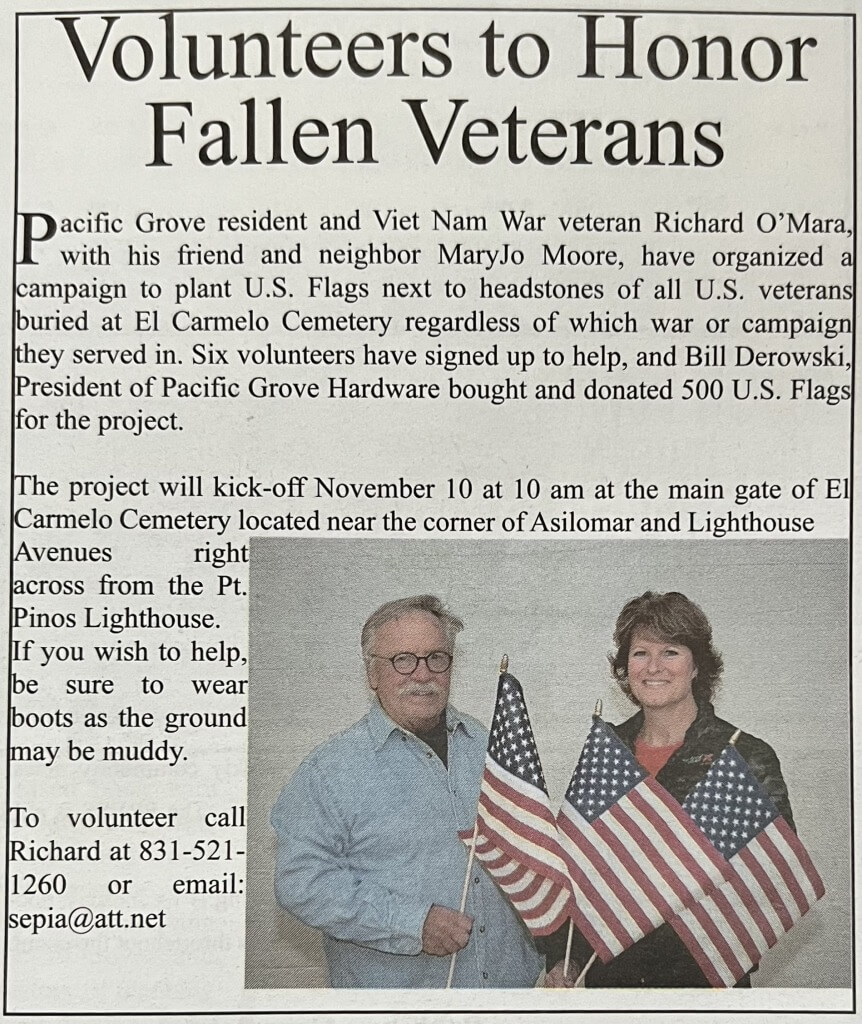 MaryJo Moore honoring Veterans