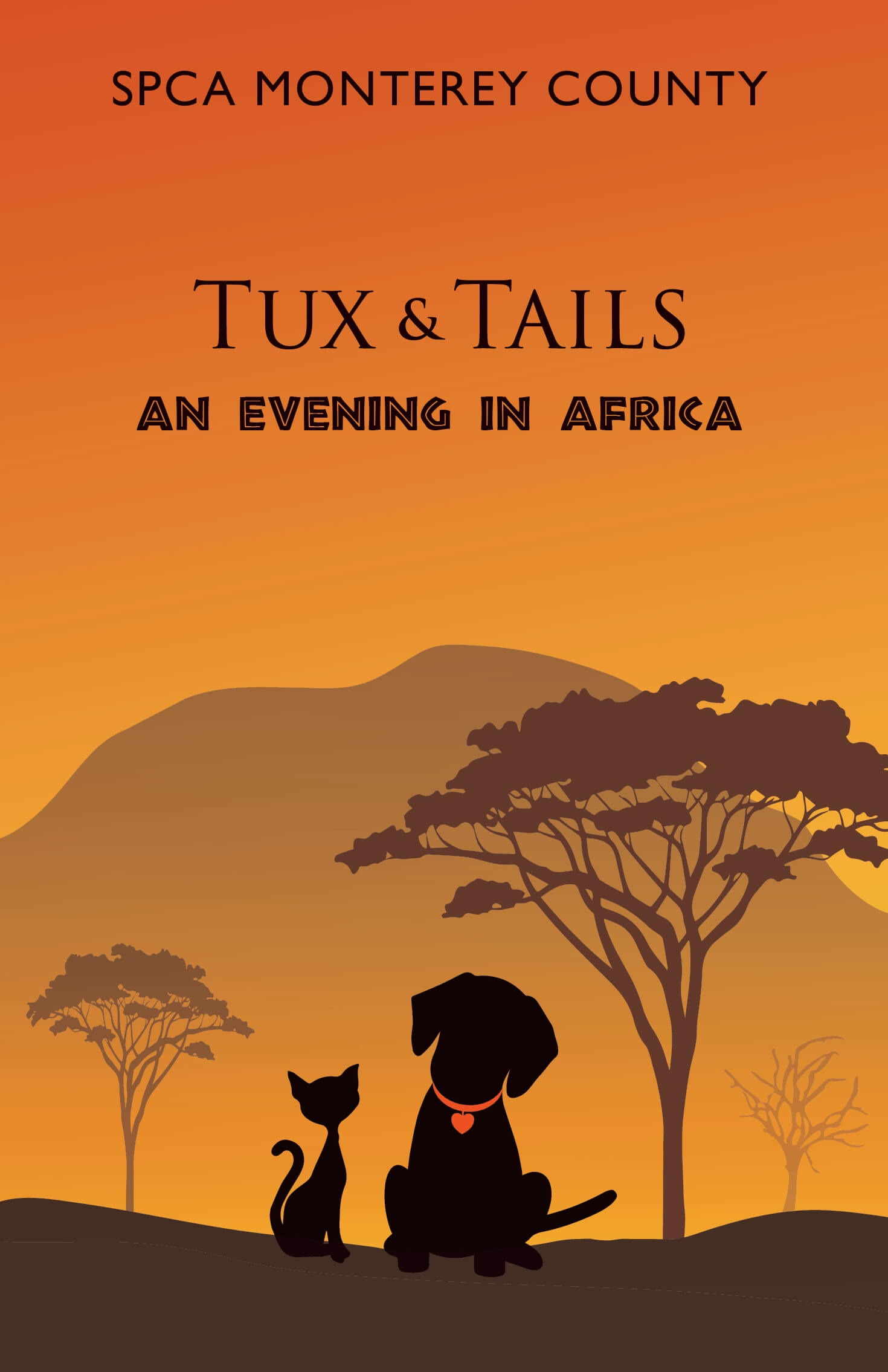 Charity event invitation with an African theme