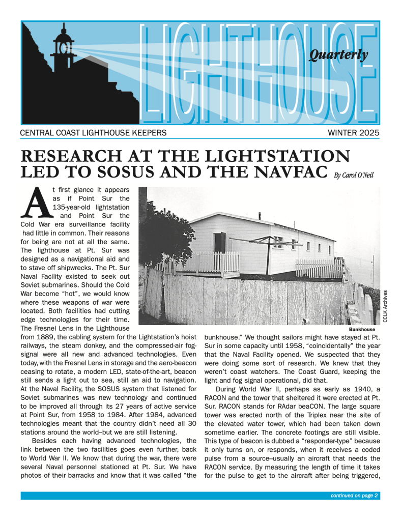 Central Coast Lighthouse Keepers Quarterly - Winter 2025