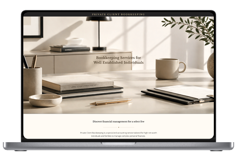 Private Client Bookkeeping website