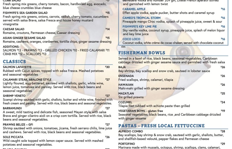Fishwife Restaurant Menu